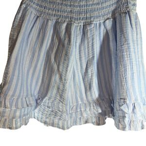 Light Blue & White Striped Ruffle Shorts Smocked Waist large‎ 12-14